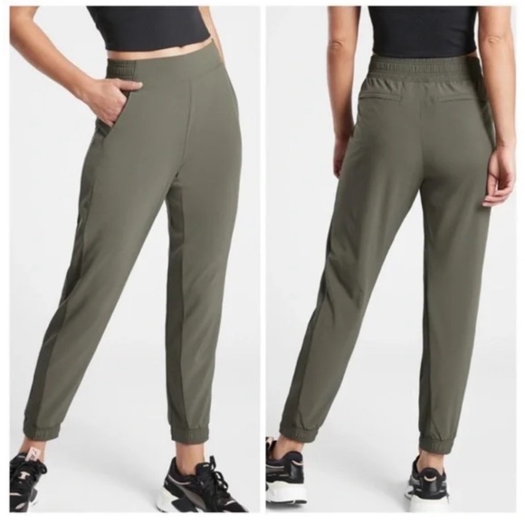 Athleta Pants - Athleta Brooklyn Textured Jogger Mountain Olive Gray